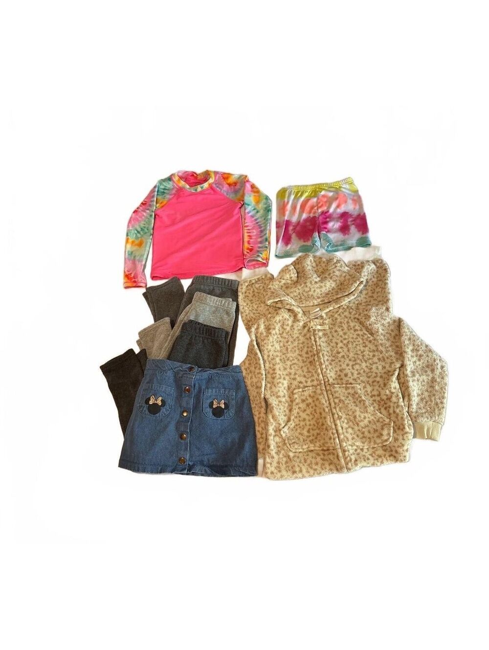 Girls Clothing Bundle-6 Pcs! Cat & Jack Giraffe Onesie, Disney, Multi-Season Lot